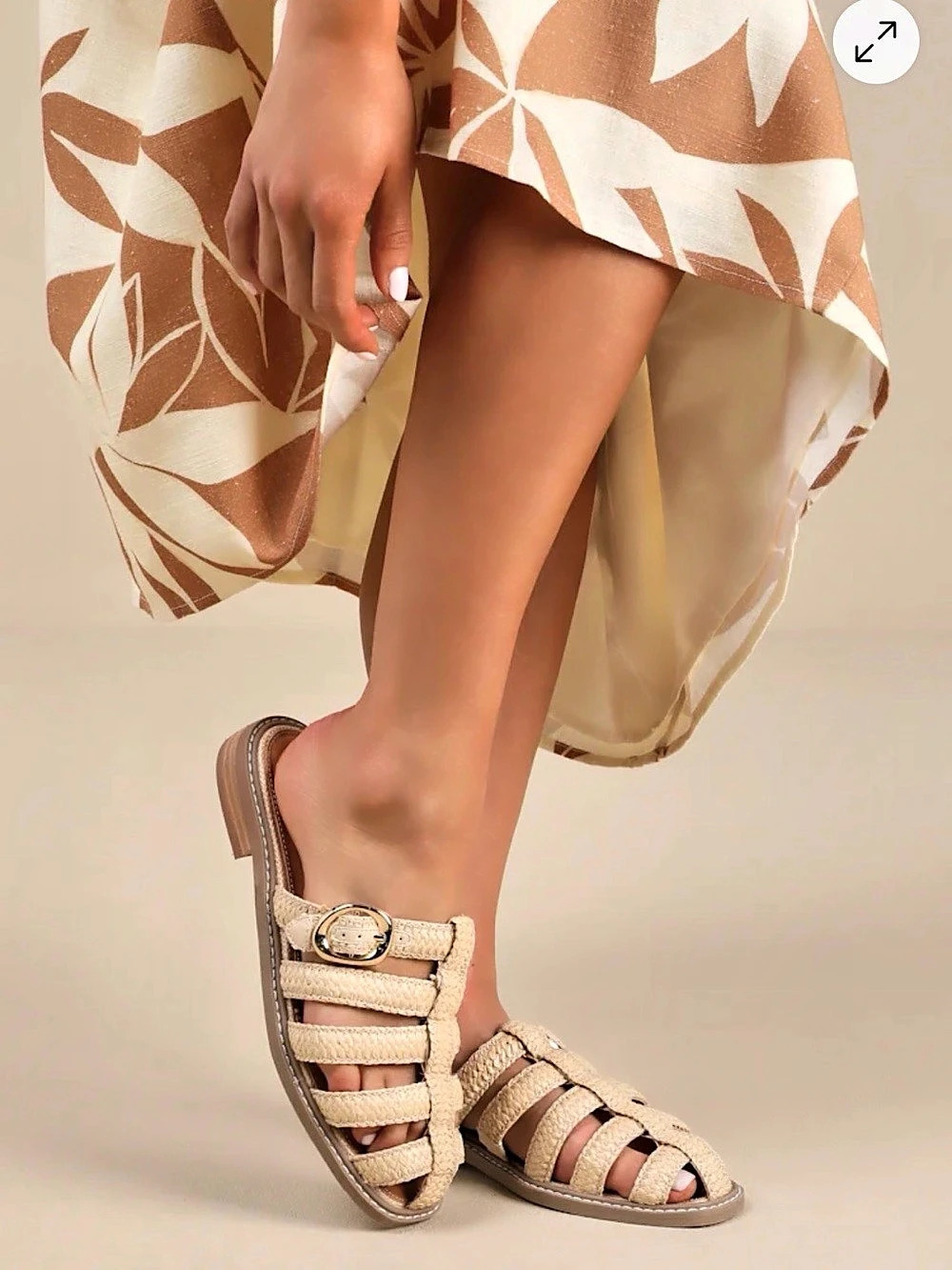 DV by Dolce Vita Falcon Women's Braided Sandals Beige US 10 Like New